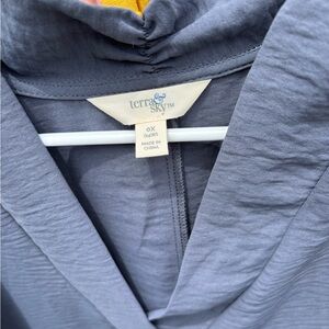 Terra & Sky Charcoal V-Neck Blouse